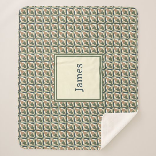 ニュートラルトーンのダイヤモンドシェイプ シェルパブランケット (正面)