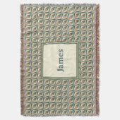 ニュートラルトーンのダイヤモンドシェイプ スローブランケット (正面縦)