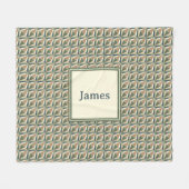 ニュートラルトーンのダイヤモンドシェイプ フリースブランケット (正面(横))