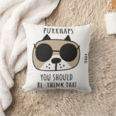 ニュートラルトーンのミニマリスト猫ユーモアデザイン クッション (ブランケット)