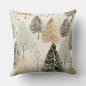 ニュートラルトーンズ魅惑的なクリスマス魔法 クッション (裏面)