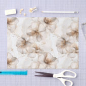 ニュートラルトーンフラワーズデクページティッシュペーパー 薄葉紙 (クラフト)