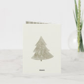 ニュートラルトーンプレイドミニマリスト折り畳みホリデーカード シーズンカード (裏面)