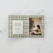 ニュートラルトーンプレイドミニマリスト折り畳みホリデーカード シーズンカード (内部)