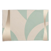 ニュートラルトーンベージュ&ソフトグリーン(金ゴールドセット付) 枕カバー (正面右)