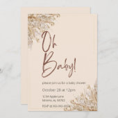 ニュートラルトーンボホジェンダーリビール招待状 招待状 (正面/裏面)