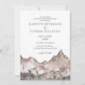 ニュートラルトーンマウンテン結婚式招待状 招待状 (正面)