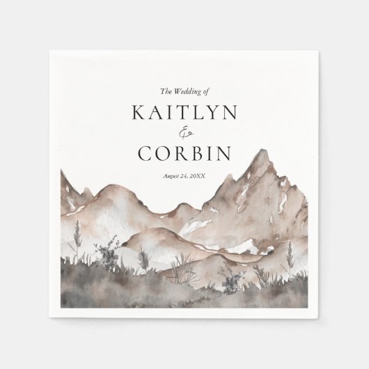ニュートラルトーンマウン結婚テンのナプキン スタンダードカクテルナプキン (正面)