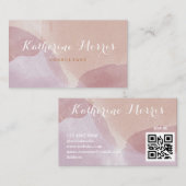 ニュートラルトーンミニマリストQRコードプロフェッショナル 名刺 (正面/裏面)