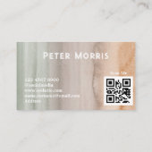 ニュートラルトーンミニマリストQRコードプロフェッショナル 名刺 (裏面)