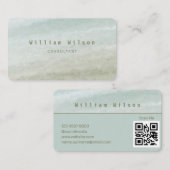 ニュートラルトーンミニマリストQRコードプロフェッショナル 名刺 (正面/裏面)