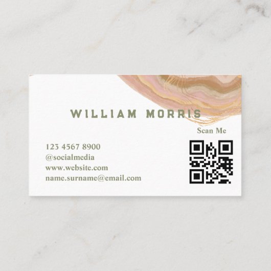 ニュートラルトーンミニマリストQRコードプロフェッショナル 名刺 (裏面)