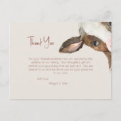 ニュートラルトーン牛の赤ちゃんシャワーありがとう ポストカード (正面)