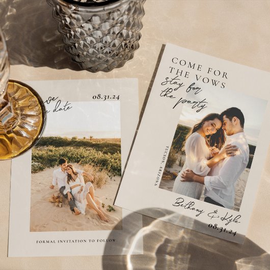 ニュートラルトーンWitty写真保存Date招待状 招待状