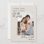 ニュートラルトーンWitty写真保存Date招待状 招待状 (正面)