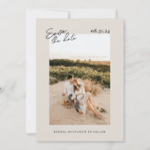 ニュートラルトーンWitty写真保存Date招待状 招待状 (裏面)