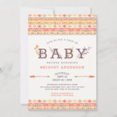 ニュートラルドロップインボホトライバルベビーシャワー招待状 招待状 (正面)