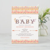 ニュートラルドロップインボホトライバルベビーシャワー招待状 招待状 (スタンド正面)