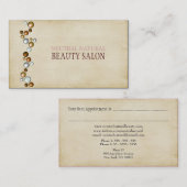 ニュートラルナチュラル体美しいサロン名刺 予約カード (正面/裏面)