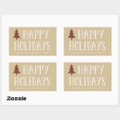 ニュートラルハッピーホリデイズクリスマスツリーステッカー 長方形シール (シート)