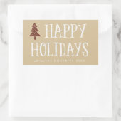 ニュートラルハッピーホリデイズクリスマスツリーステッカー 長方形シール (バッグ)