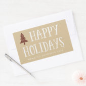 ニュートラルハッピーホリデイズクリスマスツリーステッカー 長方形シール (封筒)