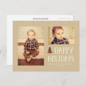 ニュートラルハッピーホリデーズクリスマス2フォトポストカード シーズンポストカード (正面/裏面)