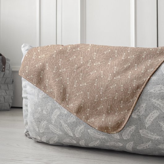 ニュートラルハロウィーンのスケルトンパターン シェルパブランケット