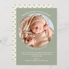 ニュートラルハートカイミニマルーシンプルベビー 案内状