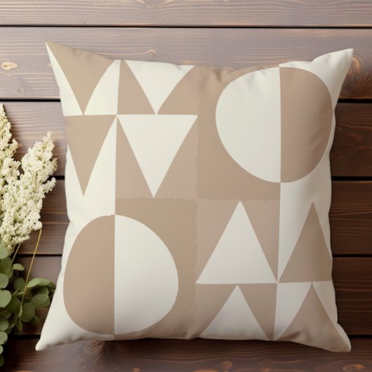 ニュートラルハーフトーンの幾何学的パターンII クッション