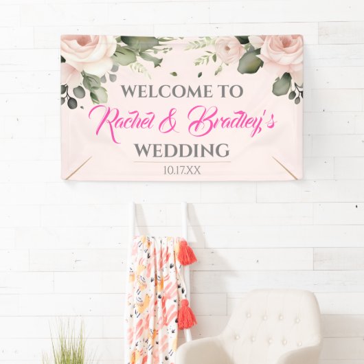 ニュートラルバラ結婚グリーンリーカスタマイズのフレーム 横断幕 (インサイチュ)