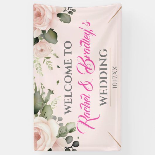 ニュートラルバラ結婚グリーンリーカスタマイズのフレーム 横断幕 (縦)