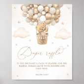 ニュートラルバルーンオムツラッフル付きテディベア ポスター (正面)