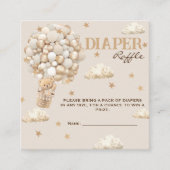 ニュートラルバルーン付きテディベアおむつラッフル エンクロージャーカード (正面)