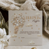 ニュートラルバルーン付きテディベアおむつラッフル エンクロージャーカード