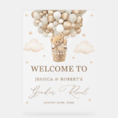 ニュートラルバルーン付きテディベア性別の表示 アクリルサイン (正面)