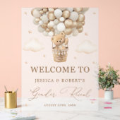 ニュートラルバルーン付きテディベア性別の表示 アクリルサイン (ウェディング)