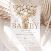 ニュートラルバルーン付きテディベア性別の表示 招待状