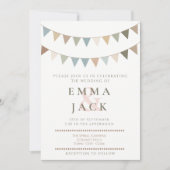 ニュートラルバンティンラスチック結婚パステル 招待状 (正面)