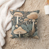 ニュートラルパステルキノコ自然葉 クッション (ブランケット)