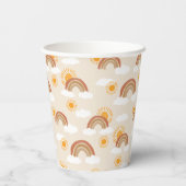 ニュートラルパレットボヘミアンベビーレインボーパターン 紙コップ (裏面)