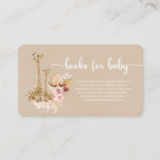 ニュートラルパンパスグラスギラフェブブックベビー エンクロージャーカード (正面)