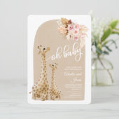 ニュートラルパンパスグラスギラフェベビーシャワーインビタティ 招待状 (スタンド正面)