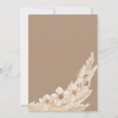 ニュートラルパンパスグラステディベア赤ちゃんシャワー 招待状 (裏面)