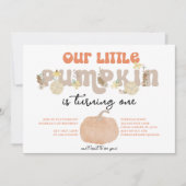 ニュートラルパンプキンファースト誕生日招待状 招待状 (正面)