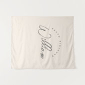 ニュートラルパーソナライズされた誕生日バナーボーイズ タペストリー (正面(横))