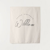 ニュートラルパーソナライズされた誕生日バナーボーイズ タペストリー (正面)