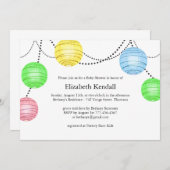 ニュートラルパーティーランタンベビーシャワー招待状 招待状 (正面/裏面)