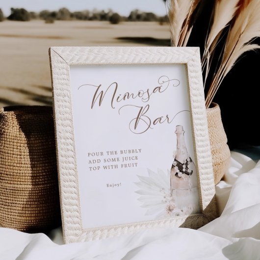 ニュートラルパールとプロセッコミモサバー標識 ポスター