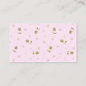 ニュートラルピンクテディベア赤ちゃんシャワー贈り物登録 名刺 (裏面)